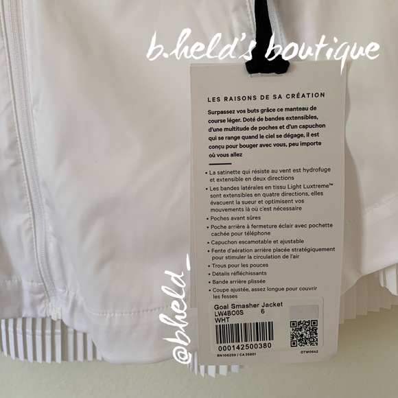 lululemon Goal Smasher Jacket in White Neutral Size 6 Brand New NWT - Picture 7 of 16
